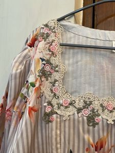 Elegant Floral Striped Dress