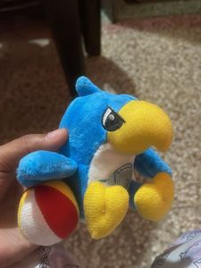 Cute Blue Plush Toy with Yellow Beak