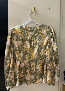 Floral Wrap Peplum Top