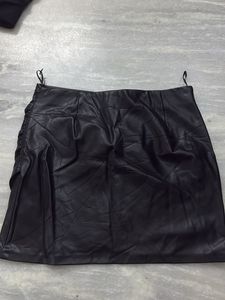 Black Faux Leather Mini Skirt