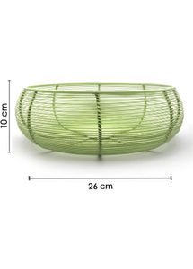 MARKET 99 Fruit Wire Basket for Storage Kitchen Net Cover Vegetable for Dining Table Kitchen Drainer Multi Use Metal Serving Organizer Fruit Bowl Iron Green