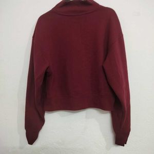 Maroon Mock Neck Sweatshirt