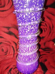 Purple &amp; White Art Glass Vase