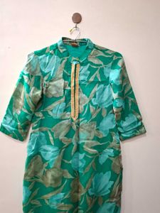 Chiffon Green Floral Print Kurta