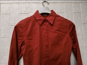 New with tag Korean Chic Burgundy Button-Up Shirt