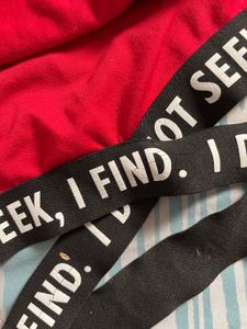 Red Cropped Graphic Hoodie