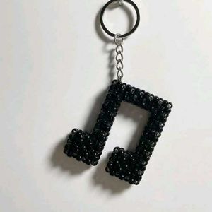Beaded Music Note Keychain