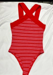 ZARA Striped Bodysuit prachi desai