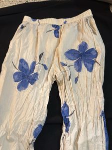 Cream Blue Floral Kurta