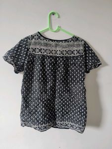Boho Print V-Neck Top