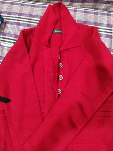 Red Button-Down Jacket