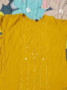 Embellished Yellow Kurta⭐✨