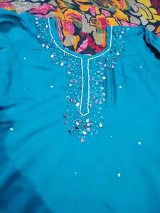 Beautiful Teal Kurta with Mirror Work