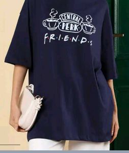 Blue Oversized Graphic T-Shirt