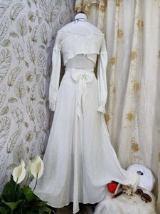 Elegant White Cotton Skirt