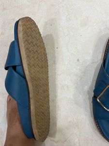 Allen Solly Blue Buckle Slides