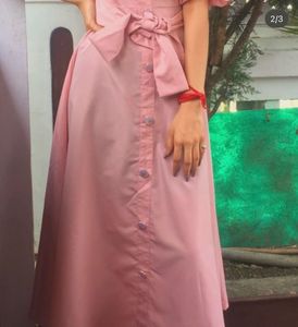 Shein Pink Off-Shoulder Midi Dress