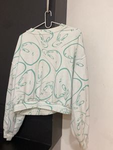 Cute Face Print Graphic Sweatshirt