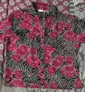 ✨💖 Stylish Floral Zebra Print Shirt 💕🫶🏻