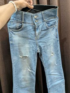 High Waisted Ripped Jeans