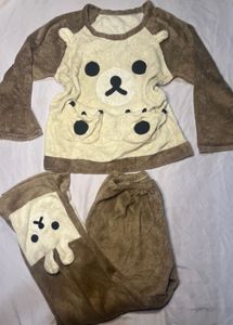 Cute Bear Fleece Pajama Set