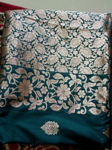 Emerald Green Banarasi Silk Fabric