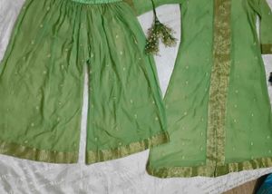 Very Beautiful Party Wear Plazzo With Shrug