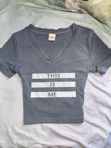 Y2K gray baby tee