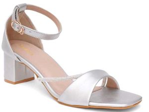 Elegant Silver Heeled Sandals