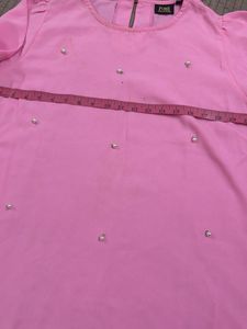 Cute Pink Pearl Embellished Top