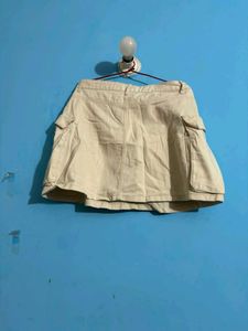 Stylish Beige Cargo Skirt and brown top