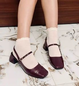 Burgundy Patent Mary Janes