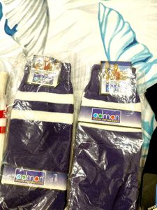 6 Brand New Pairs Of Socks - 4 White And 2 Blue
