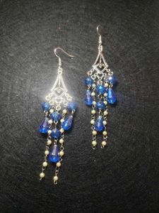 Blue Crystal Dangle Earrings