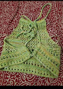 Crochet Halter Neck Crop Top