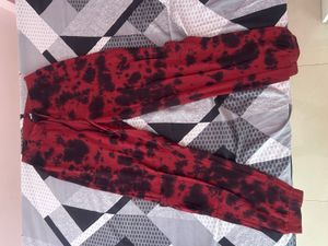 Maroon Black Tank Top with Jogger Set
