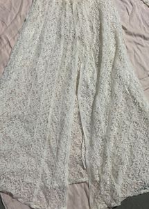Full Elegant White Lace Dress