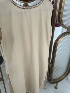 Elegant Beige Sequin Kurta