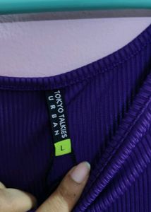Solid Purple Sleeveless Dress