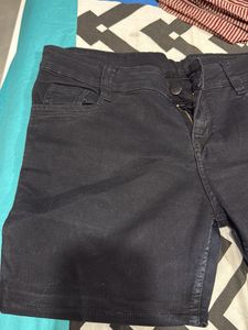 Black Denim Shorts