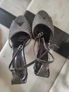 Stylish Black Heels with Ankle Strap