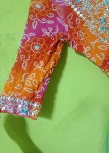 Bandhani Long Dress For Womens