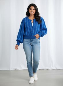 Chunky Blue Knit Cardigan