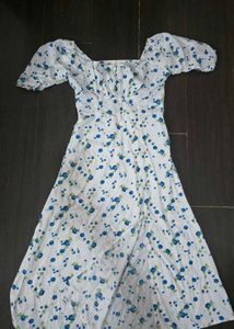 Floral Puff Sleeve Midi Dress