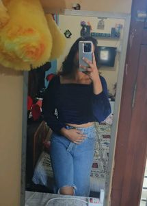 Blue Velvet Long Sleeve Top