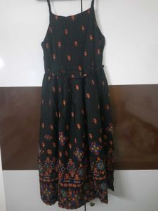 Black Rangoli Print Dress