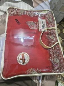 New Embroidered Red Saree