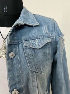 Light Blue Distressed Denim Jacket