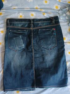 Classic Blue Denim Skirt