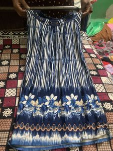 Stylish Blue & White Print Dress